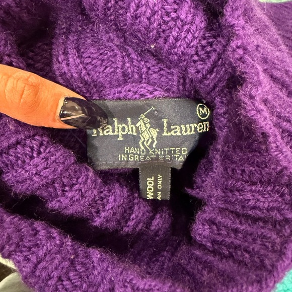 🔥Ralph Lauren Iconic Vintage Purple Turtleneck Sweater with Winter Scene🔥 - Picture 3 of 7